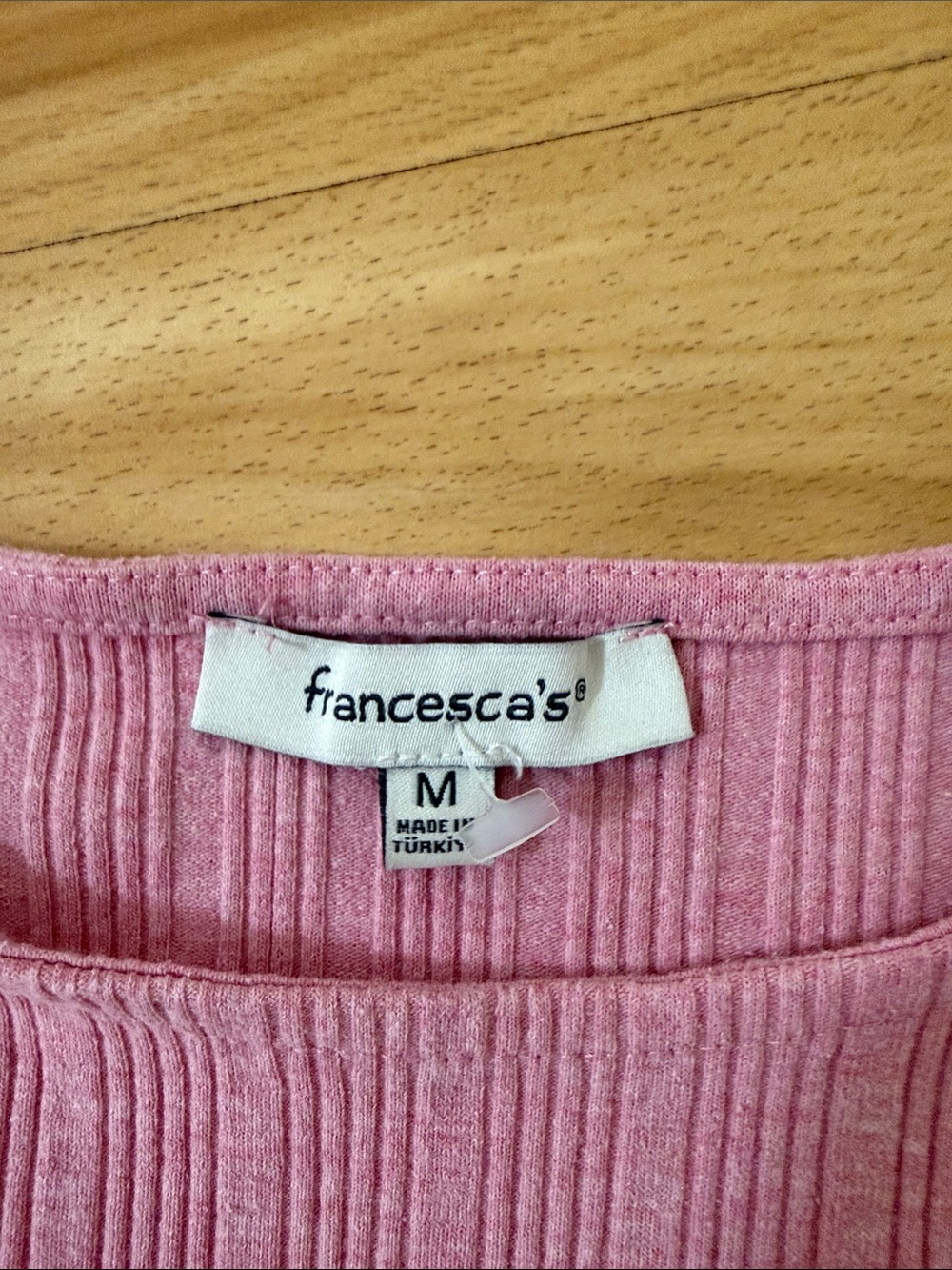 Francesca’s Pink Ribbed Sleeveless Tank - Picture 2 of 3